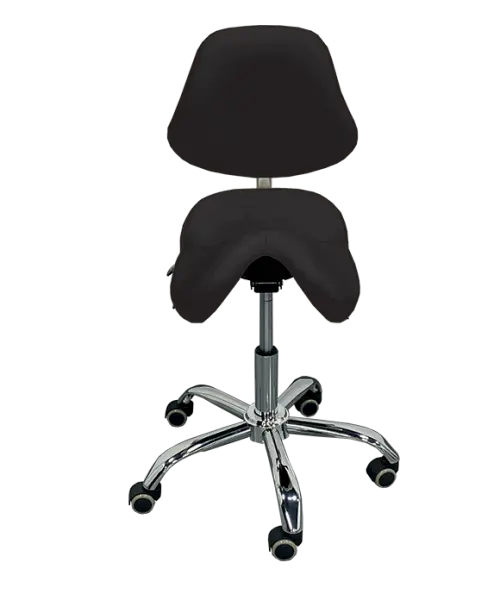 SADDLE 21, pracovní židle sedlová, ekokůže černá